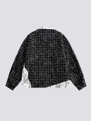 Karierte Jacke – bestickt, Bomberjacke im japanischen Design