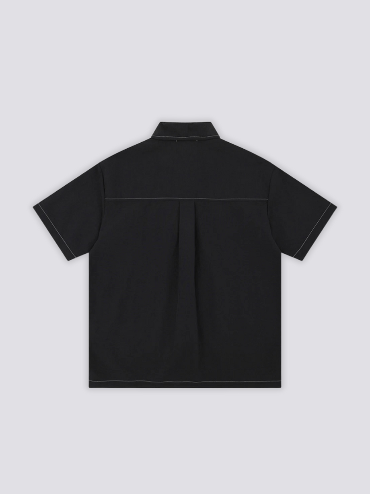 Zip-Hemd – Detail: Kragen, Poloshirt japanischen Stil