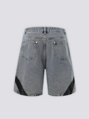Zweifarbige Denim-Shorts – Shorts für den Sommer, Premium-Qualität
