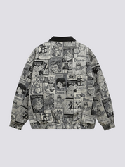 Old School Jacke – Detail: japanisches Motiv, Bomberjacke japanischen Stil