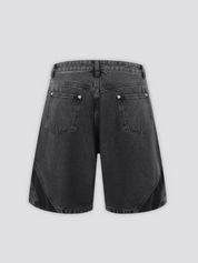 Zweifarbige Denim-Shorts – Detail: leicht, Shorts japanischen Stil