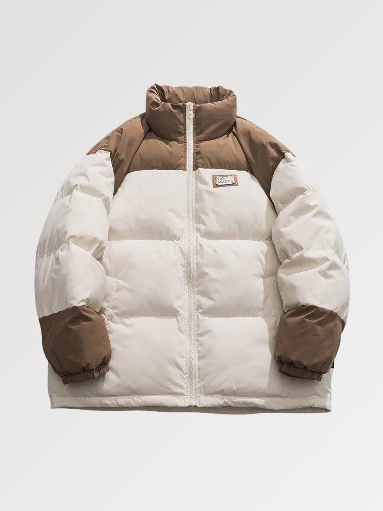 Urban Zweifarbiger Mantel 'MAOYE' – Wickelmantel im japanischen Stil für Damen