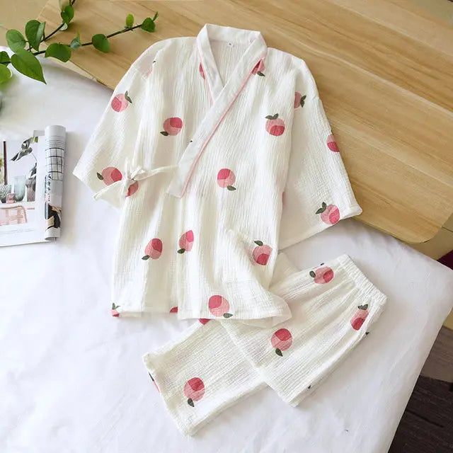 Pyjamaset mit Shorts – Pyjama im japanischen Stil für Herren und Damen