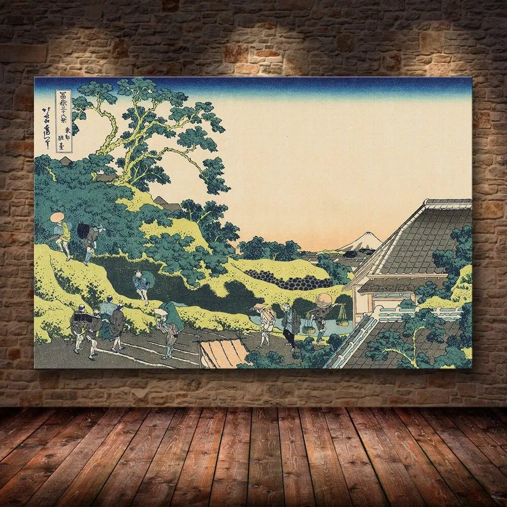 Japanischer Holzschnitt mit Baum-Motiv 'Shukakku' – Wandbild im japanischen Stil für Unisex