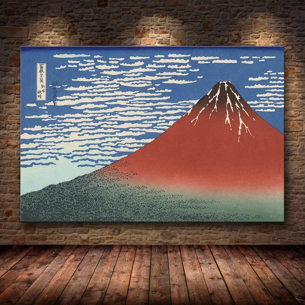 Japanischer Holzschnitt von Hokusai 'Okoshita' – Wandbild im japanischen Stil für Unisex
