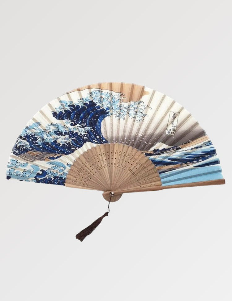 Japanischer Fächer 'Die Welle von Kanagawa' – Fächer im traditionellen japanischen Stil für Unisex