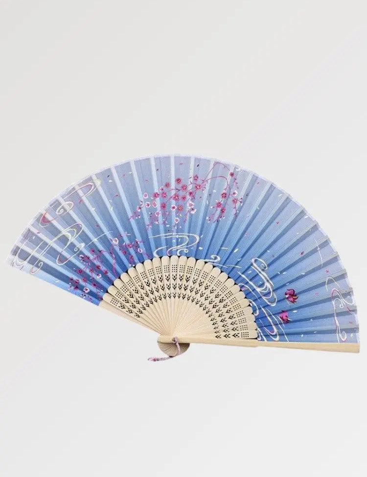 Blauer japanischer Fächer 'Akigori' – Fächer im traditionellen japanischen Stil für Unisex