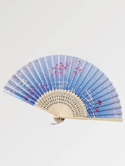 Blauer japanischer Fächer 'Akigori' – Fächer für Dekoration und Sommer, Premium-Qualität