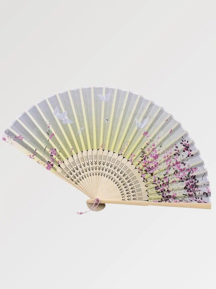 Gelber japanischer Fächer 'Geisha' – Fächer im traditionellen japanischen Stil für Unisex