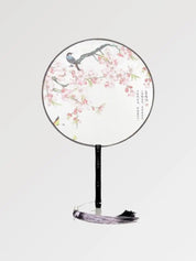 Runder weißer japanischer Fächer 'Kiyosu – Fächer für Dekoration und Sommer, Premium-Qualität