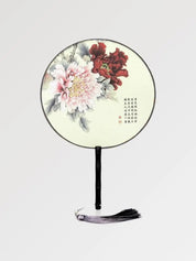 Japanischer Fächer mit Blumenmotiv 'Nisshin' – Fächer für Dekoration und Sommer, Premium-Qualität