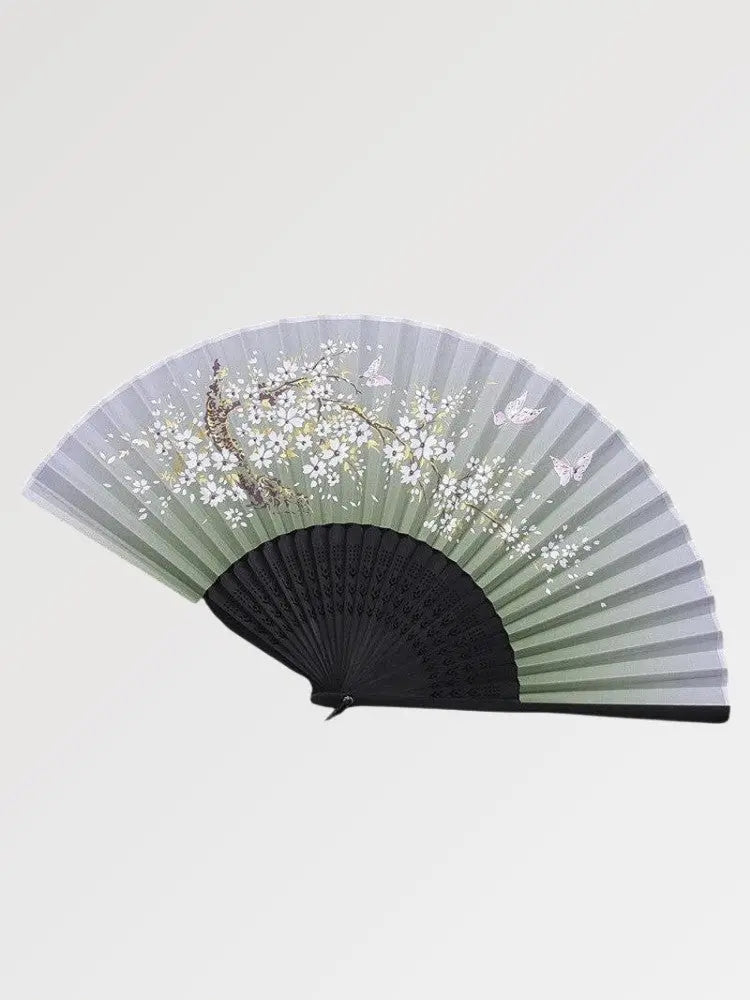 Schwarzer japanischer Fächer 'Tsukiyo' – Fächer im traditionellen japanischen Stil für Unisex