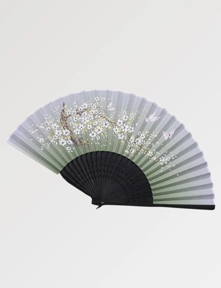 Schwarzer japanischer Fächer 'Tsukiyo' – Fächer im traditionellen japanischen Stil für Unisex