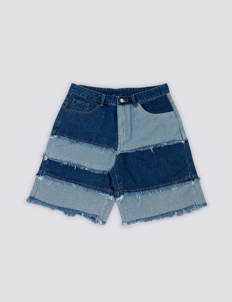 Ausgefranste Denim-Shorts – Shorts im Streetwear-Stil für Herren und Damen