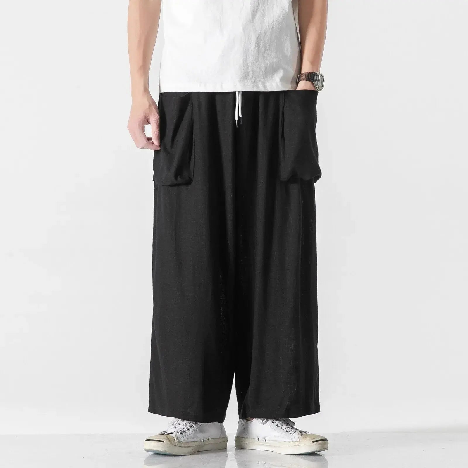 Hakama 'Mitsuryo' für Männer – weiter Schnitt, Hose im japanischen Design