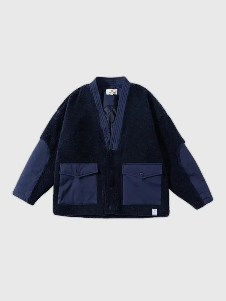 Hanten Wolle Patchwork – Kimono im traditionellen japanischen Stil für Herren und Damen