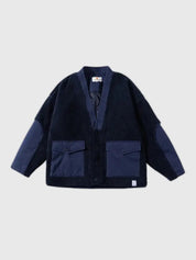 Hanten Wolle Patchwork – Kimono im traditionellen japanischen Stil für Herren und Damen