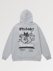 Kapuzenpullover im japanischen Stil 'Cat Fury' – Hoodie im Streetwear-Stil für Herren und Damen