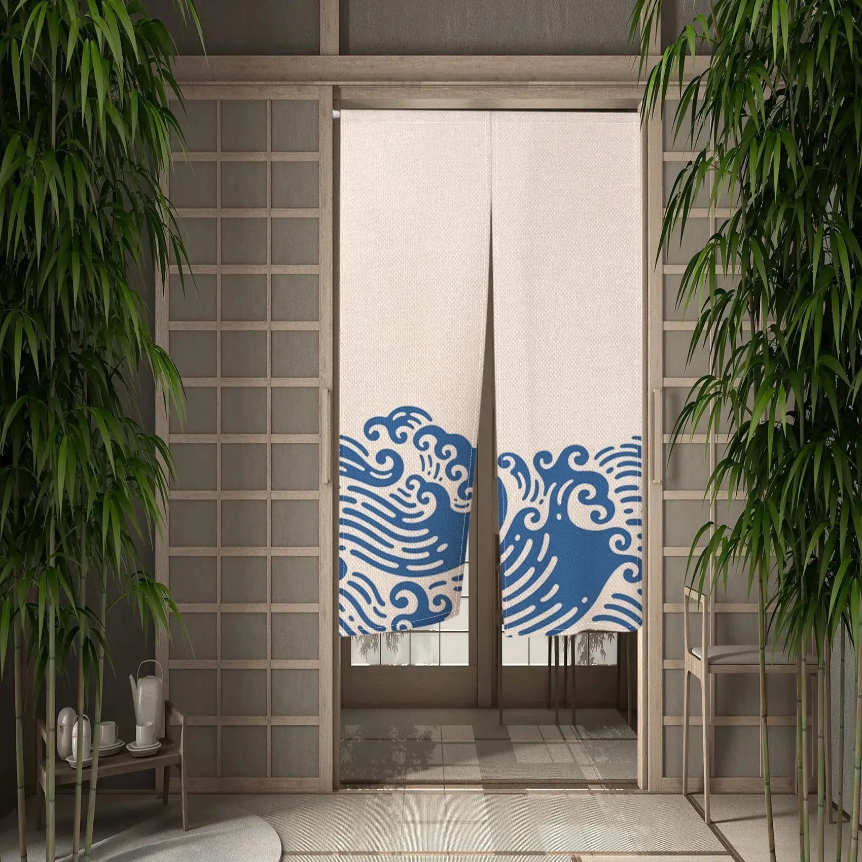 Japanische Noren 'Tsubomi' – Vorhang im japanischen Stil für Unisex