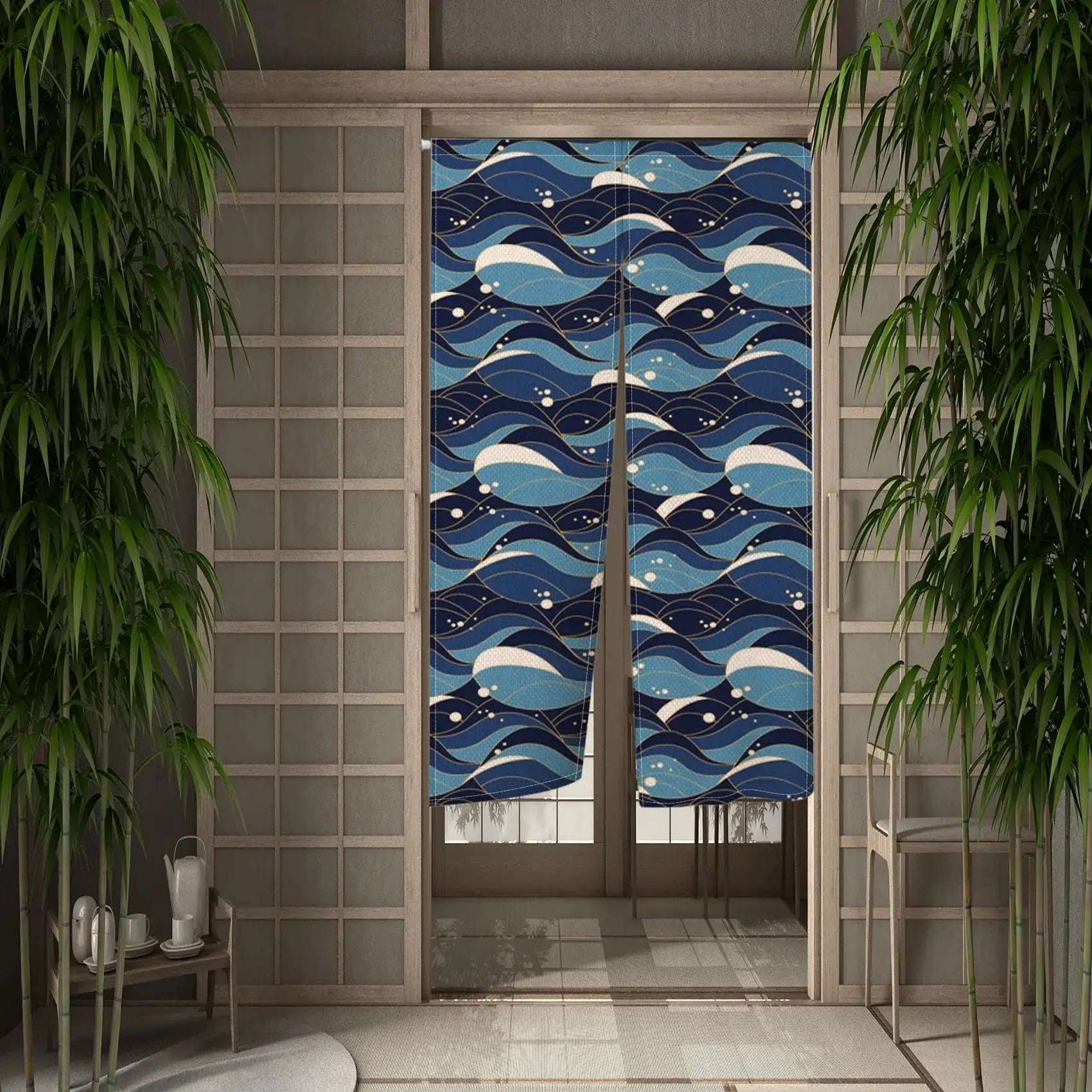 Japanische Noren 'Tsubaki' – Vorhang im japanischen Stil für Unisex