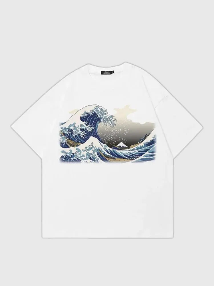 Japanisches Wellen-T-Shirt 'Hokusai' – T-Shirt im Streetwear-Stil für Herren und Damen