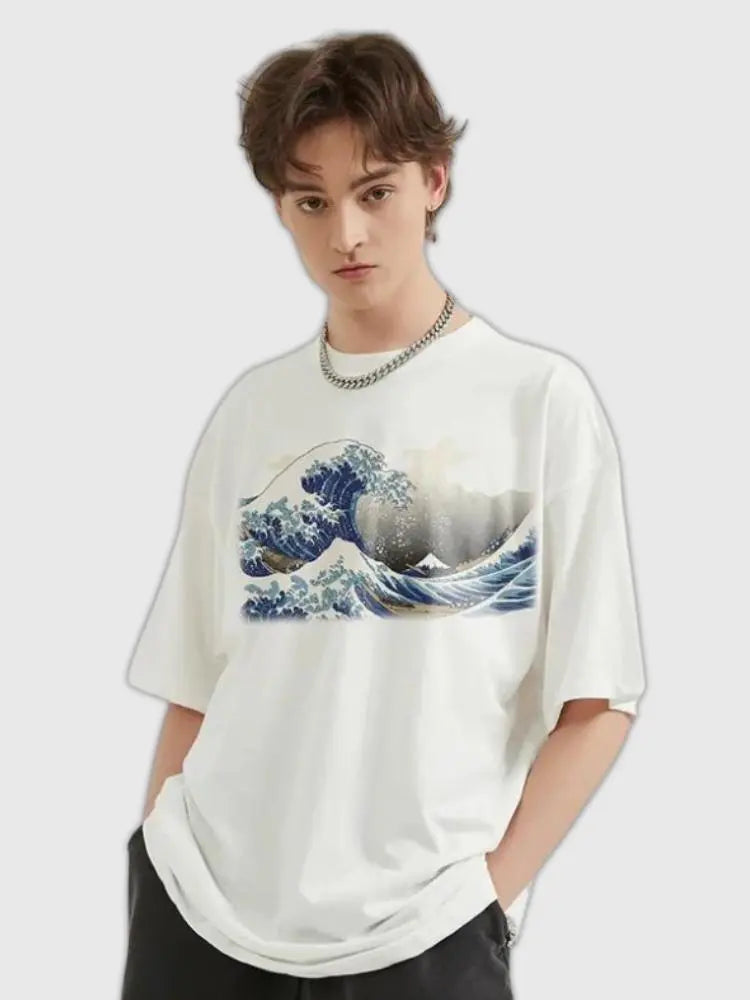 Japanisches Wellen-T-Shirt 'Hokusai' – T-Shirt für den Alltag, Premium-Qualität