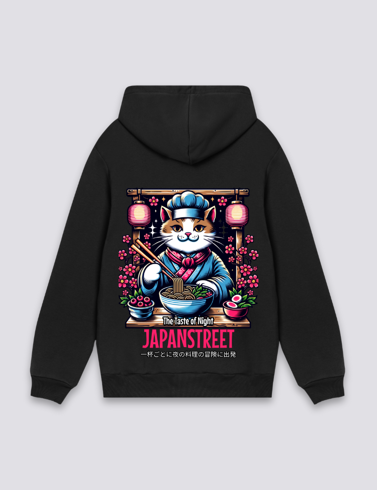 Japanischer Katzen-Hoodie – Hoodie im Streetwear-Stil für Herren und Damen