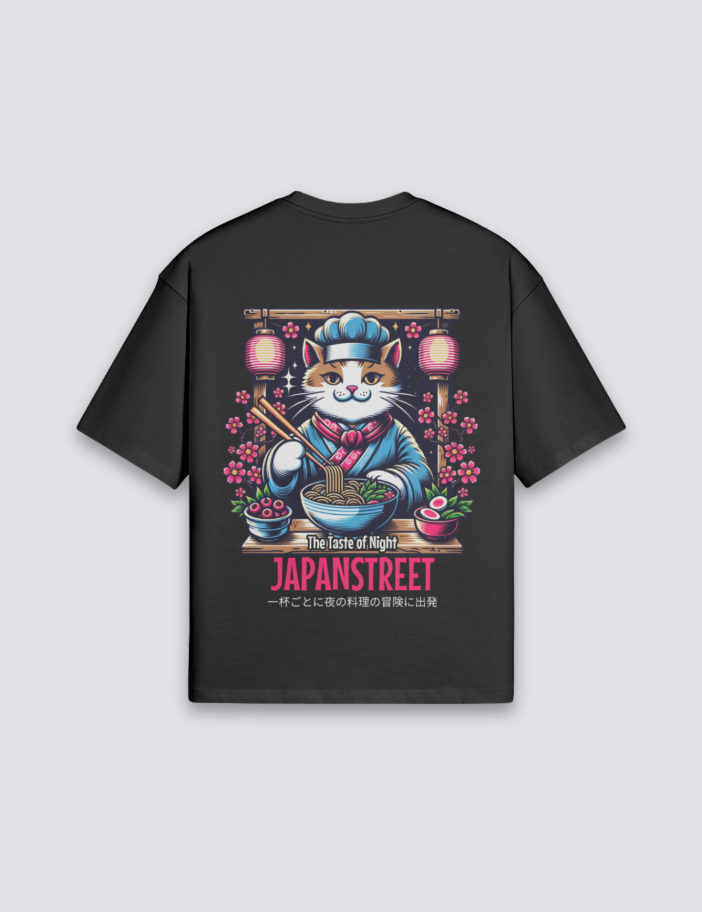 Japanisches Katzen-T-Shirt – T-Shirt im Streetwear-Stil für Herren und Damen