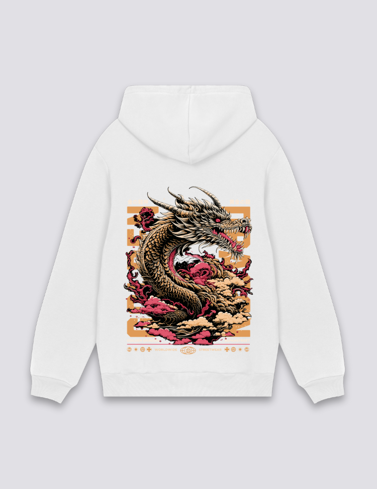 Japanischer Drachen-Hoodie – Oversize, Hoodie im japanischen Design