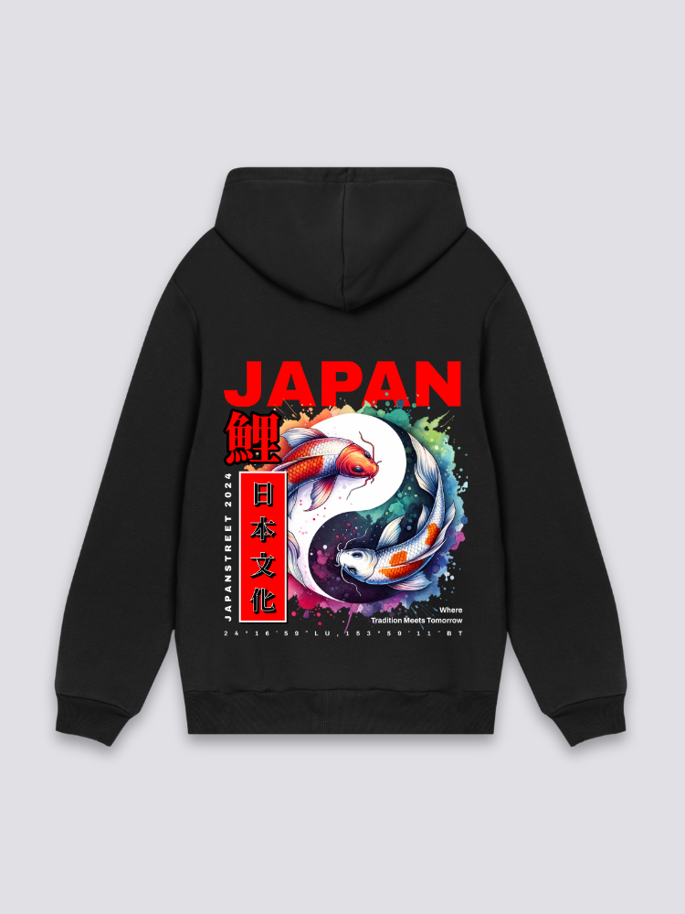 Japanischer Fisch Hoodie – Hoodie im Streetwear-Stil für Herren und Damen