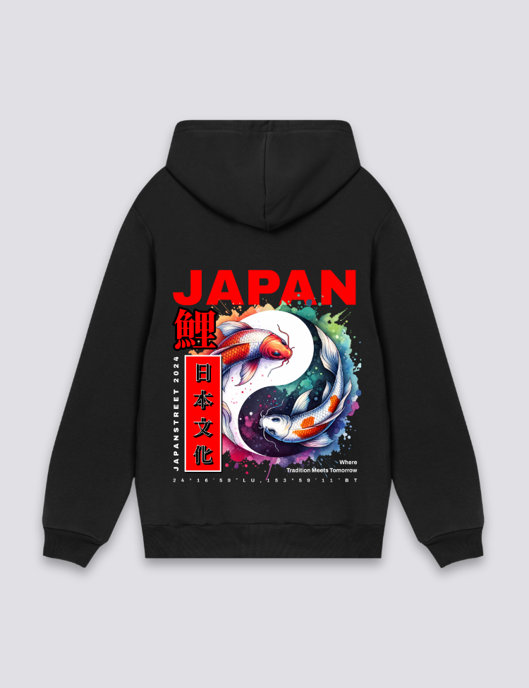 Japanischer Fisch Hoodie – Hoodie im Streetwear-Stil für Herren und Damen