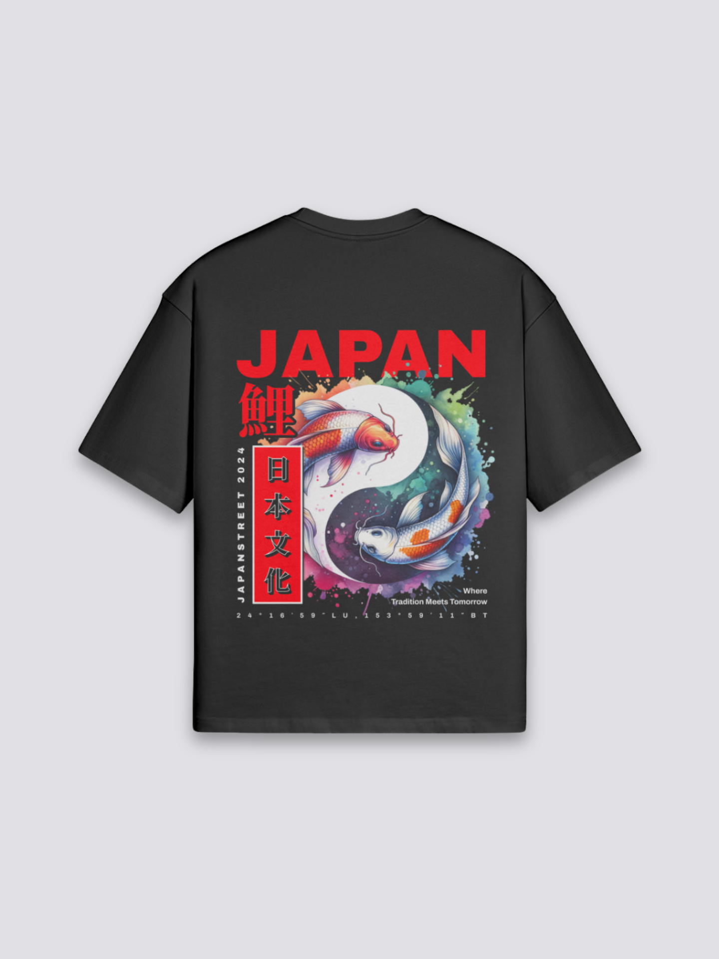 Japanisches Fisch-T-Shirt – T-Shirt im Streetwear-Stil für Herren und Damen
