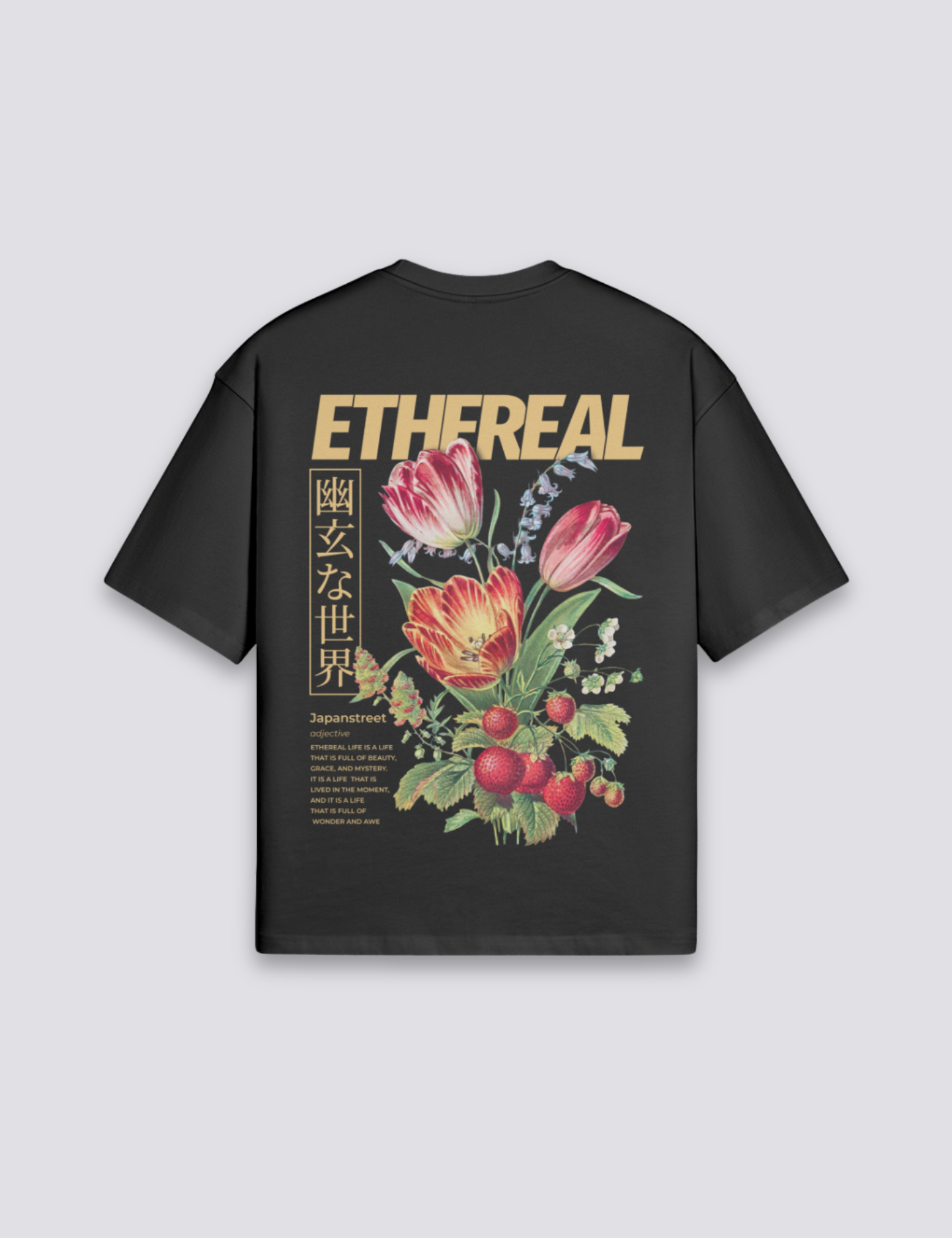 Japanisches Blumen-T-Shirt – T-Shirt im Streetwear-Stil für Herren und Damen