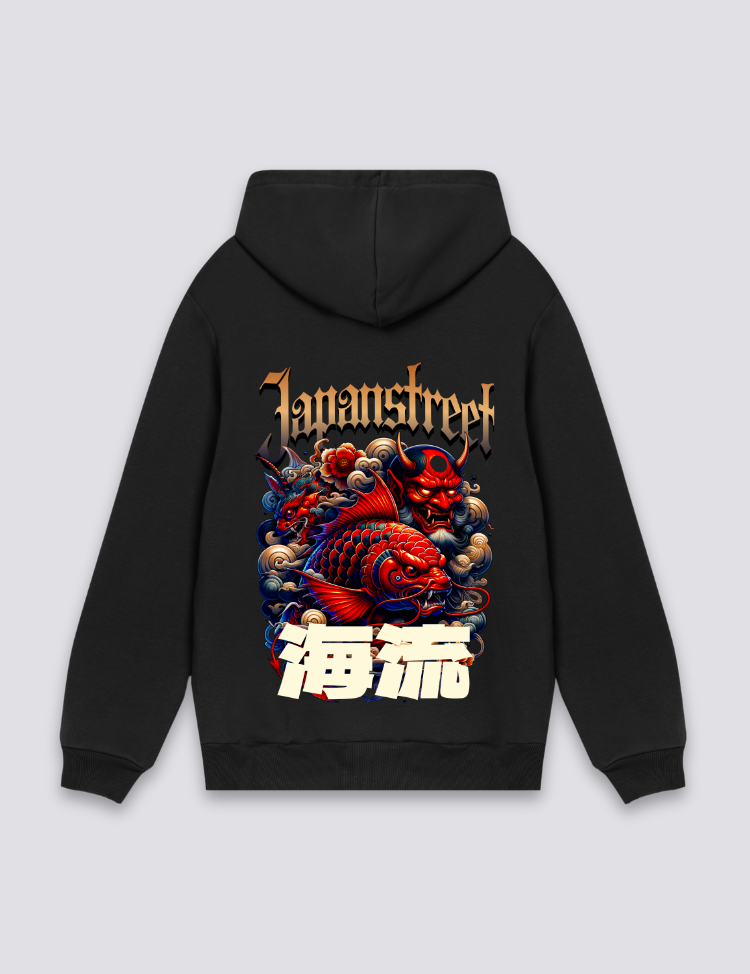 Japanischer Kapuzenpullover in Übergröße – Hoodie im Streetwear-Stil für Herren und Damen