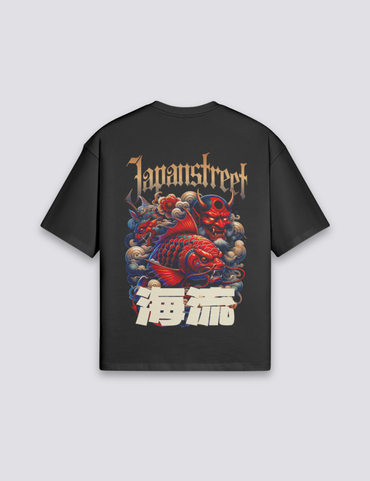 Japanisches T-Shirt in Übergröße – T-Shirt im Streetwear-Stil für Herren und Damen