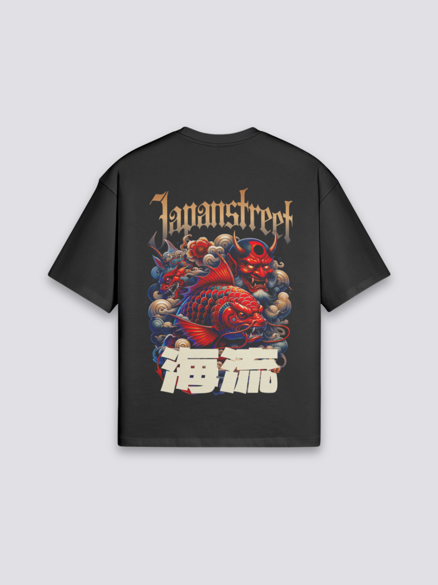 Japanisches T-Shirt in Übergröße – T-Shirt im Streetwear-Stil für Herren und Damen