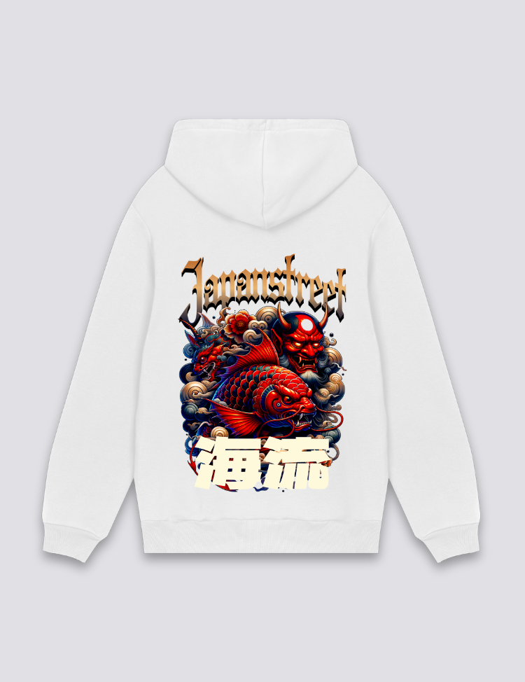 Japanischer Kapuzenpullover in Übergröße – Oversize, Hoodie im japanischen Design