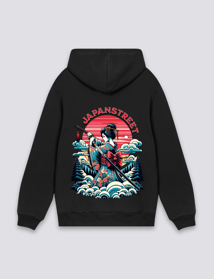 Japanischer Kapuzenpulli mit Druck – Hoodie im Streetwear-Stil für Herren und Damen