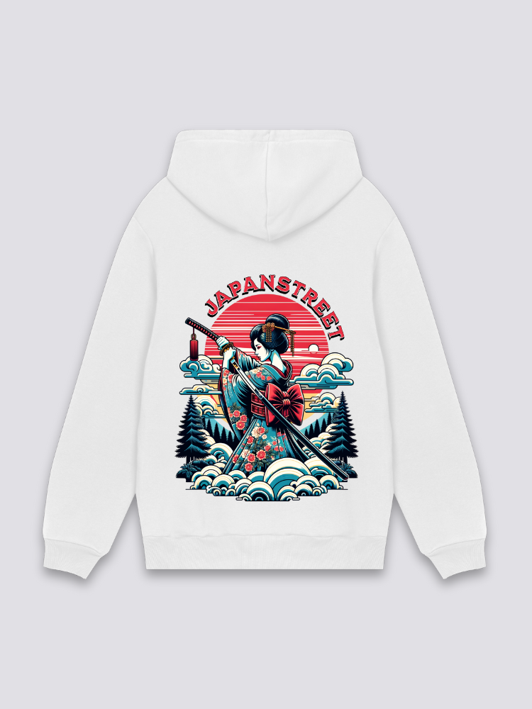 Japanischer Kapuzenpulli mit Druck – Oversize, Hoodie im japanischen Design