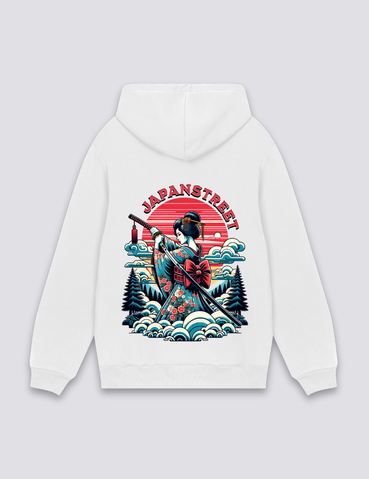 Japanischer Kapuzenpulli mit Druck – Oversize, Hoodie im japanischen Design