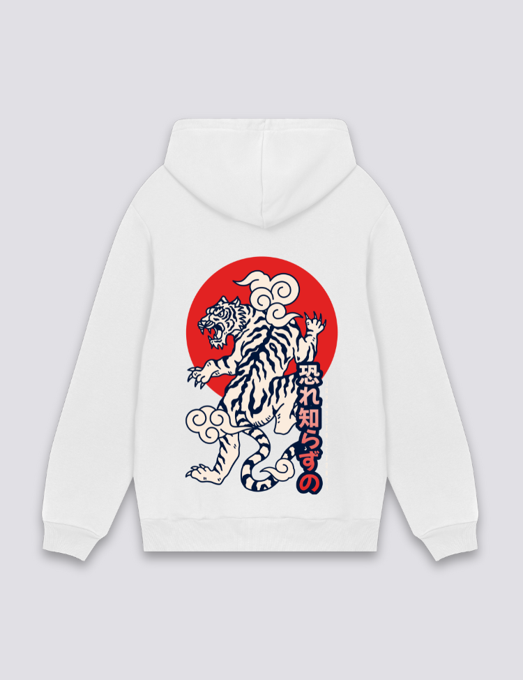 Japanischer Tiger-Hoodie – Oversize, Hoodie im japanischen Design