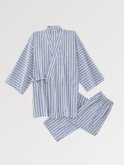 Gestreiftes Jinbei 'Onsen Shota' für Männer – Kimono im traditionellen japanischen Stil für Herren und Damen