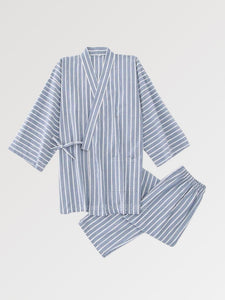 Gestreiftes Jinbei 'Onsen Shota' für Männer