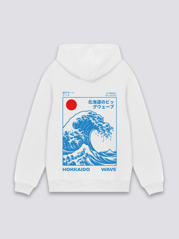 Kanagawa-Wellen-Hoodie – Oversize, Hoodie im japanischen Design