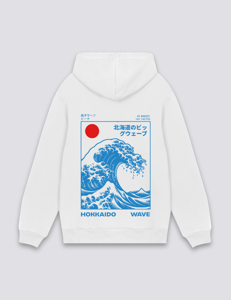 Kanagawa-Wellen-Hoodie – Oversize, Hoodie im japanischen Design