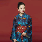 Damen-Kimono im japanischen Stil 'Sanaé' – Nahaufnahme Kimono mit japanischem Motiv