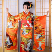 Damen Furisode Kimono 'Fushiki' – Detail: lange Ärmel, Kimono japanischen Stil