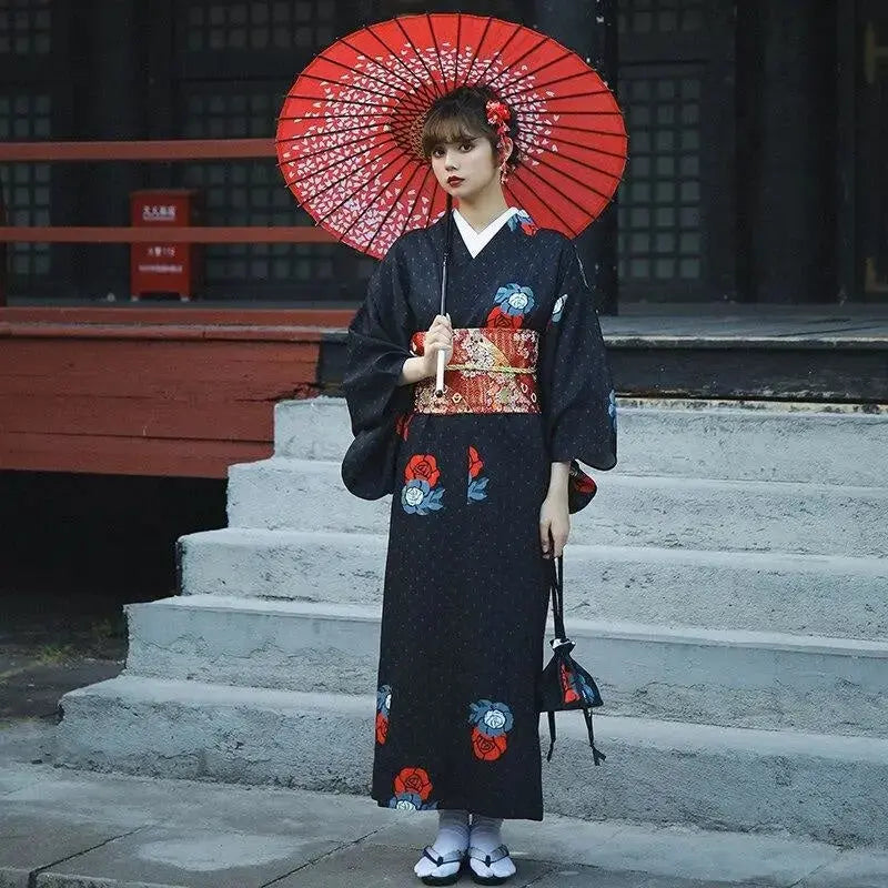 Japanischer Damen-Kimono aus Baumwolle 'Sumiko' – Kimono im traditionellen japanischen Stil für Herren und Damen