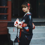 Japanischer Damen-Kimono aus Baumwolle 'Sumiko' – japanisches Gewand, Kimono im japanischen Design