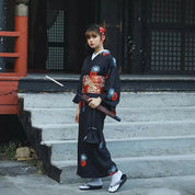 Japanischer Damen-Kimono aus Baumwolle 'Sumiko' – Detail: lange Ärmel, Kimono japanischen Stil